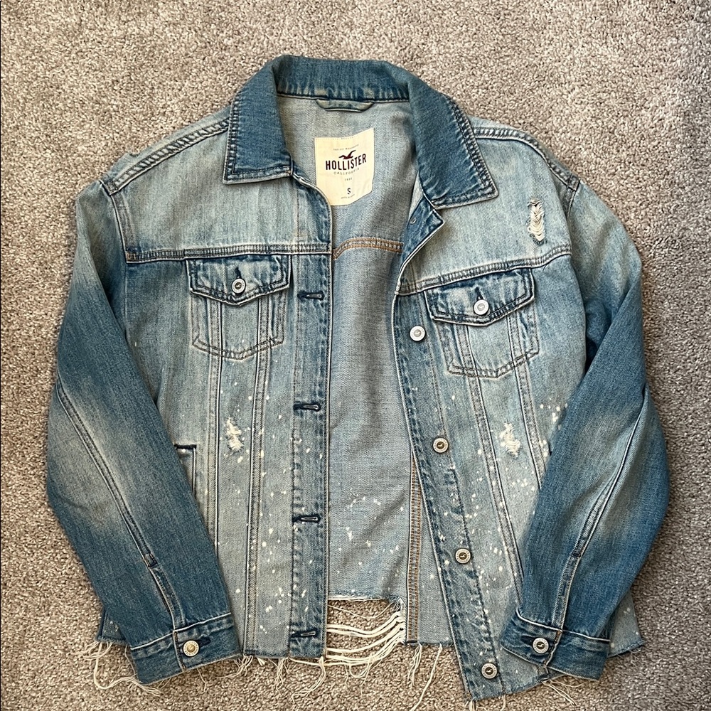 Hollister Light Blue Distressed Denim Jacket